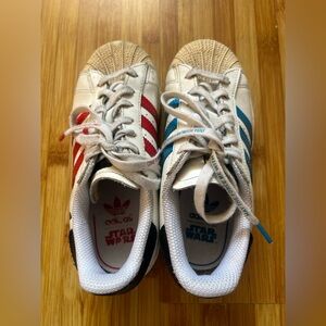 Adidas Kids Star Wars Sneakers - White, Red, and Blue